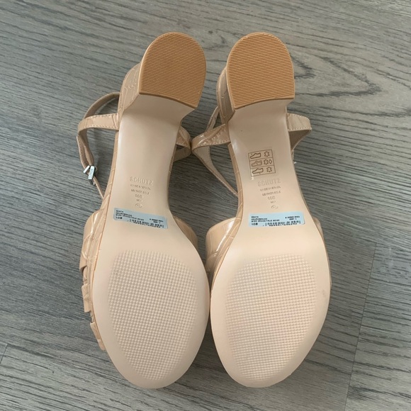 Schutz Keefa Platform Sandals - Size 10 - Beige Wide Crocodile Print - NWB - Picture 14 of 16